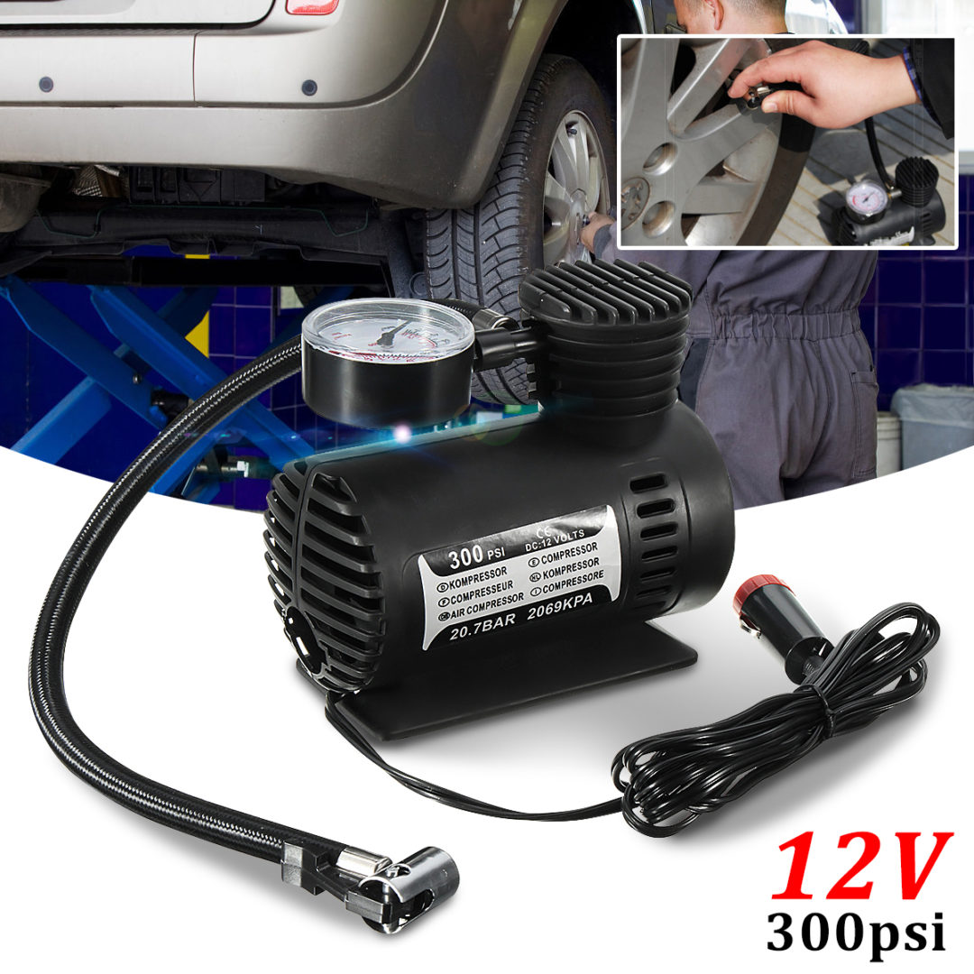 12v 300Psi Pressure Portable Car Tyre Air Compressor - Rs.1499 Only